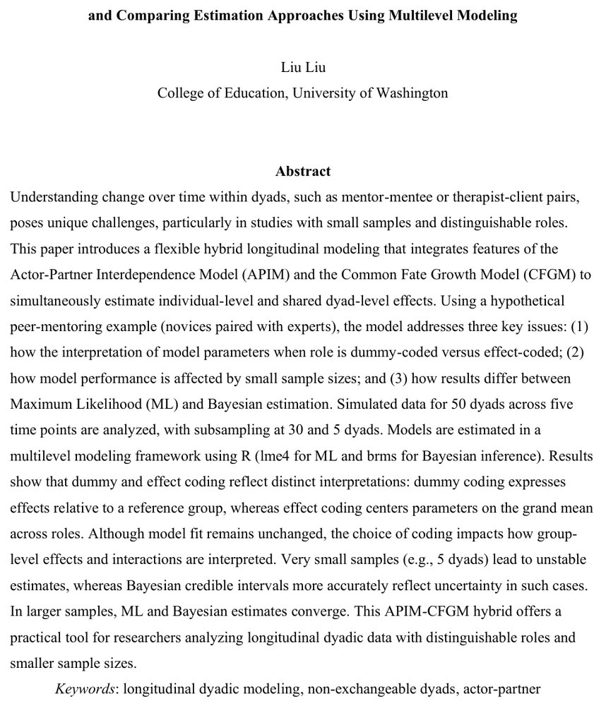 A Hybrid APIM-CFGM Model for Longitudinal Non-Exchangeable Dyads: Demonstrating and Comparing Estimation Approaches Using Multilevel Modeling Figure 1