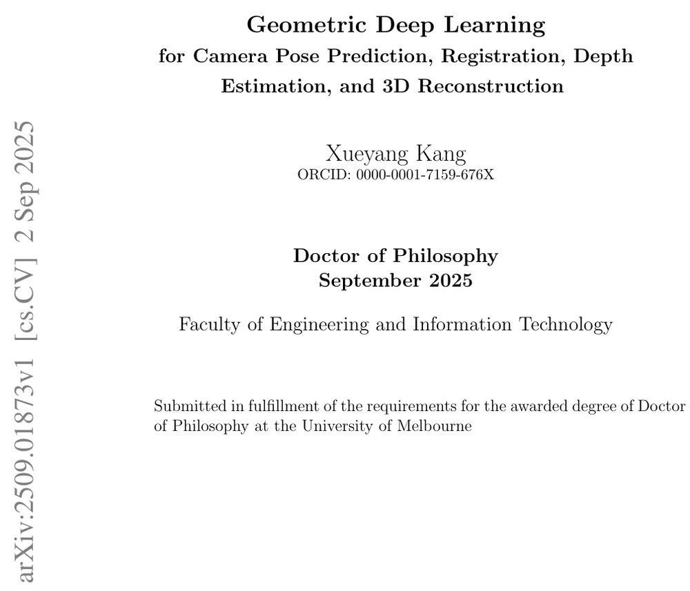 Doctoral Thesis: Geometric Deep Learning For Camera Pose Prediction, Registration, Depth Estimation, and 3D Reconstruction Figure 1