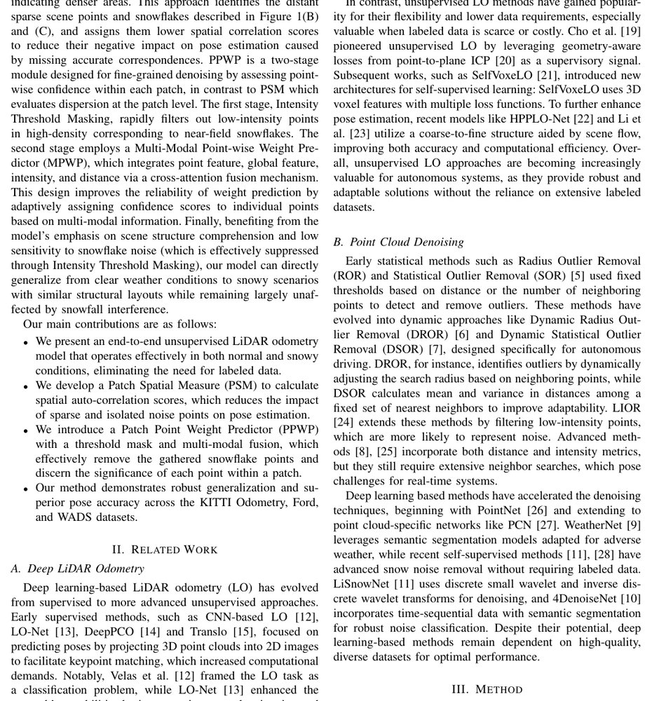 Generalizing Unsupervised Lidar Odometry Model from Normal to Snowy Weather Conditions Figure 1