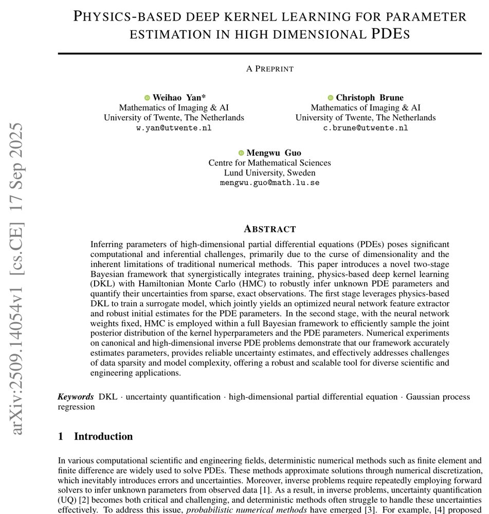 Physics-based deep kernel learning for parameter estimation in high dimensional PDEs Figure 1