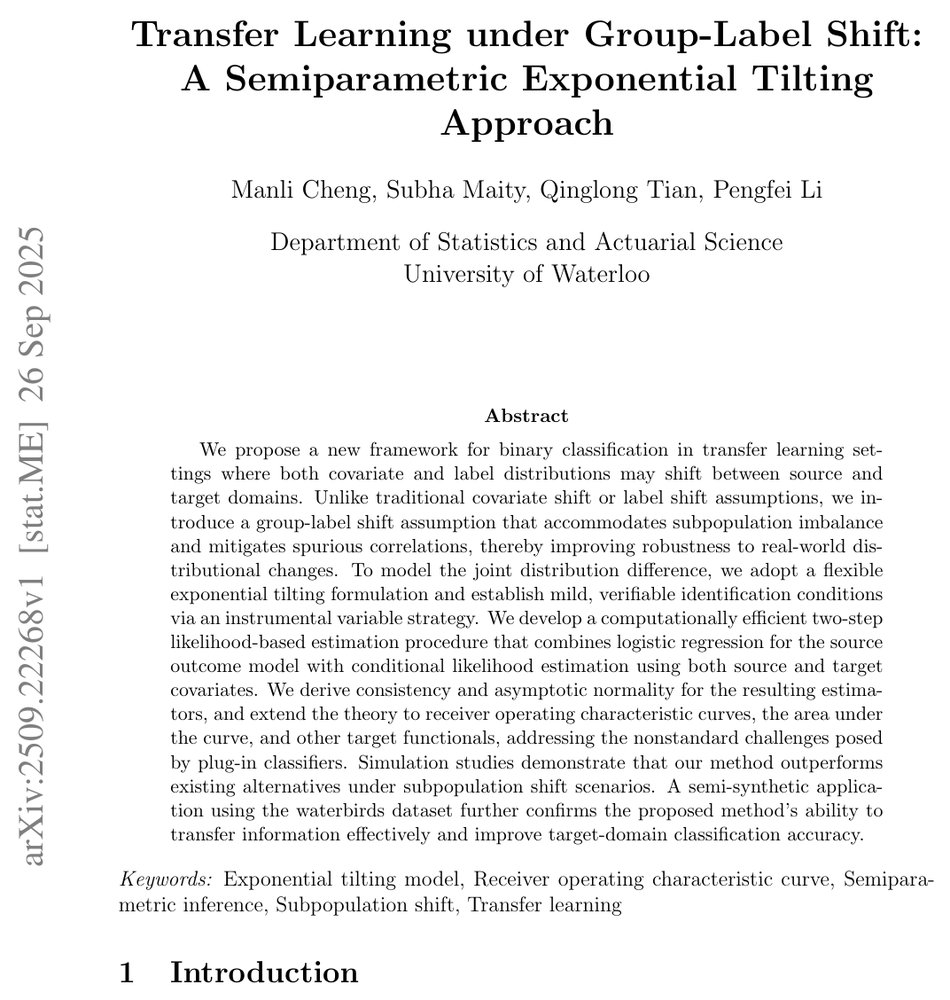 Transfer Learning under Group-Label Shift: A Semiparametric Exponential Tilting Approach Figure 1
