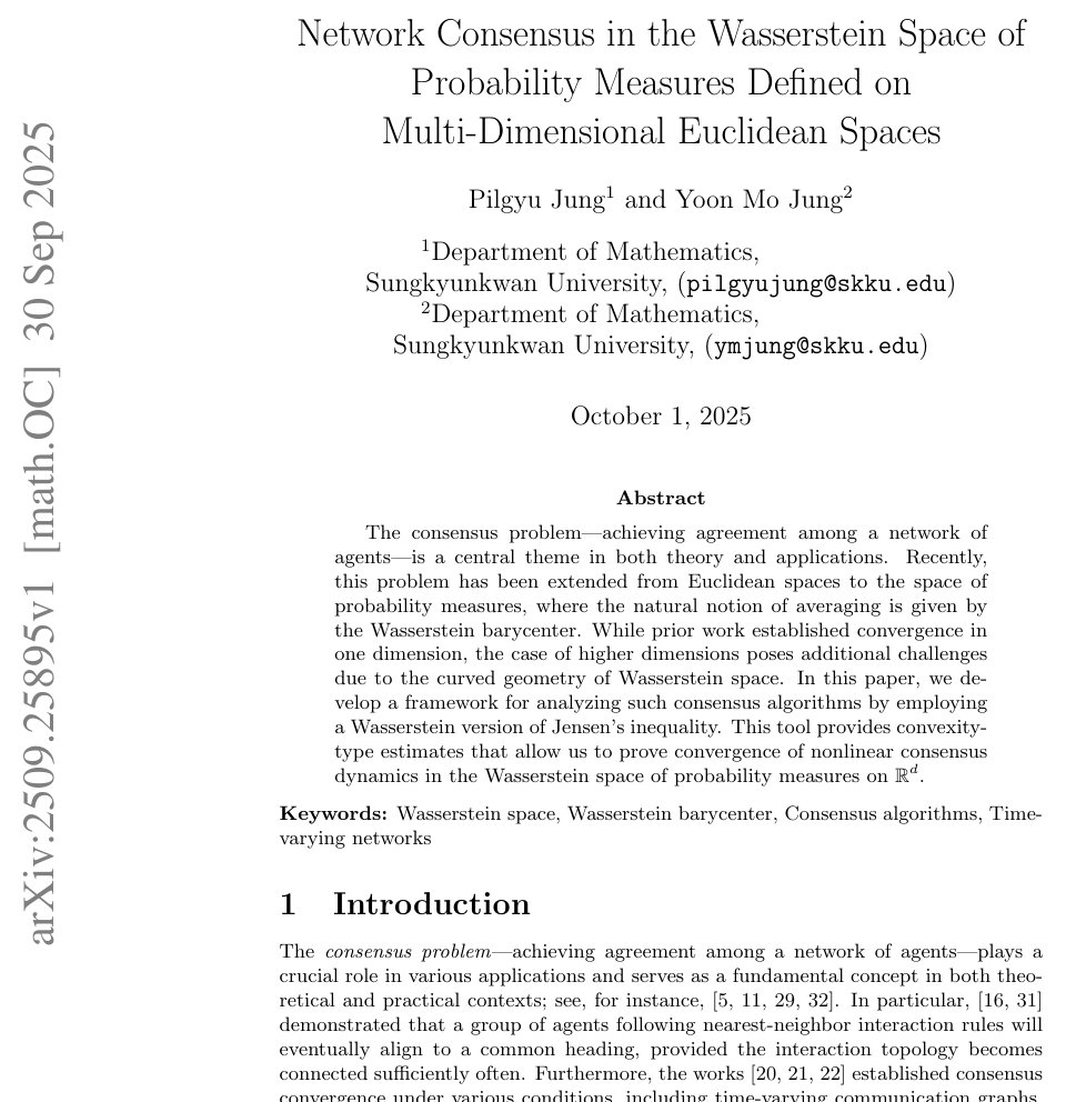 Network Consensus in the Wasserstein Space of Probability Measures Defined on Multi-Dimensional Euclidean Spaces Figure 1