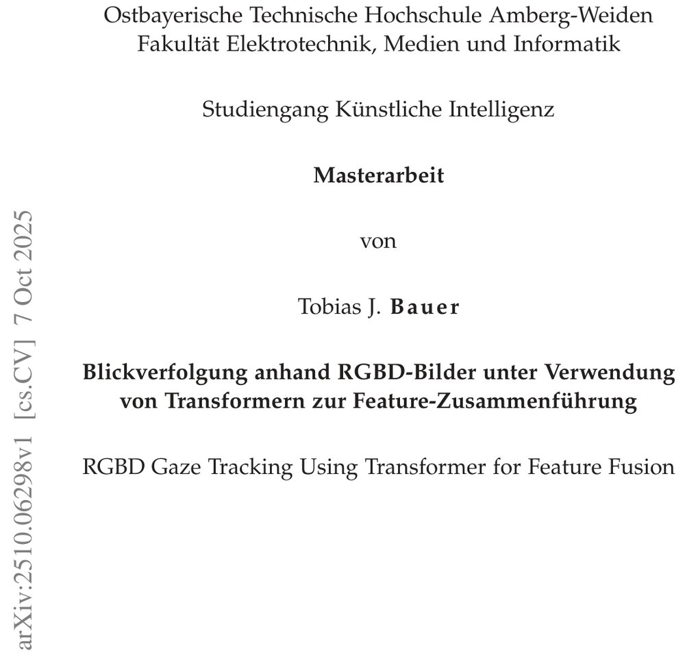 RGBD Gaze Tracking Using Transformer for Feature Fusion Figure 1