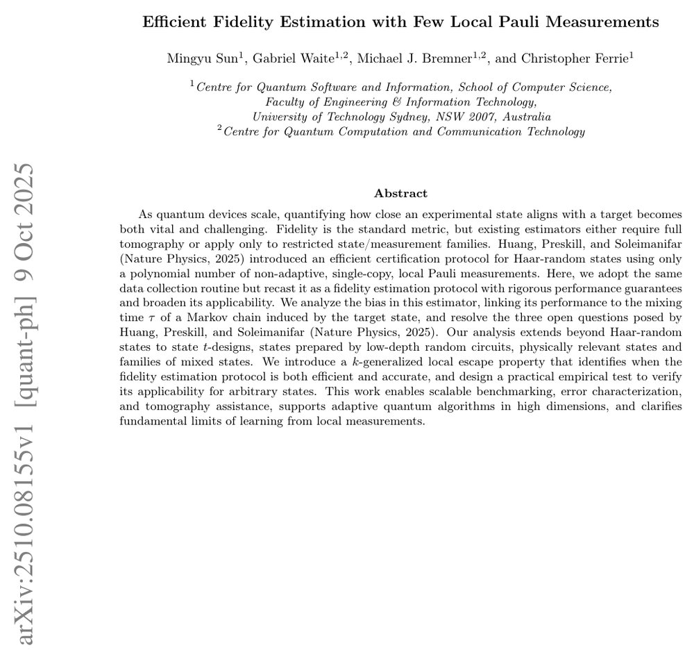 Efficient Fidelity Estimation with Few Local Pauli Measurements Figure 1