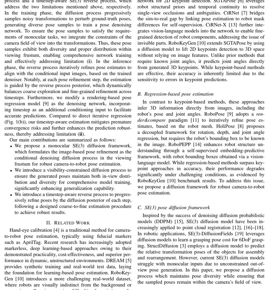 MonoSE(3)-Diffusion: A Monocular SE(3) Diffusion Framework for Robust Camera-to-Robot Pose Estimation Figure 1