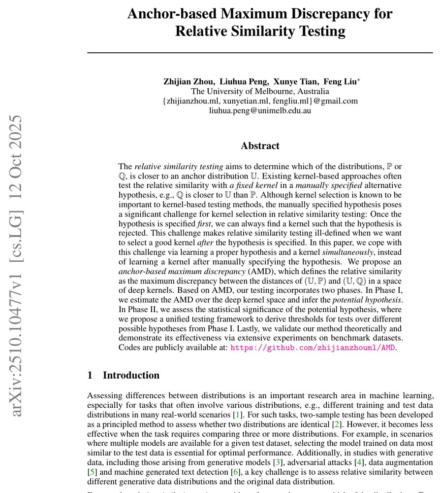 Anchor-based Maximum Discrepancy for Relative Similarity Testing Figure 1