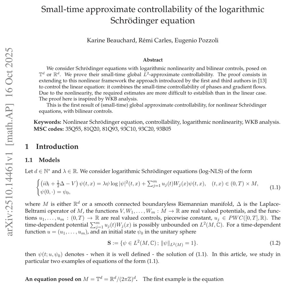 Small-time approximate controllability of the logarithmic Schr\''dinger equation Figure 1
