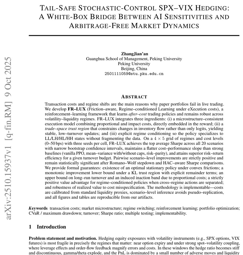 Tail-Safe Stochastic-Control SPX-VIX Hedging: A White-Box Bridge Between AI Sensitivities and Arbitrage-Free Market Dynamics Figure 1