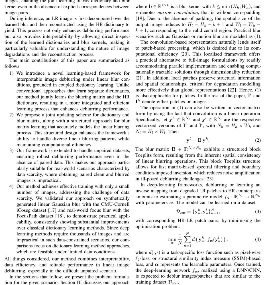 Dictionary-Based Deblurring for Unpaired Data Figure 1