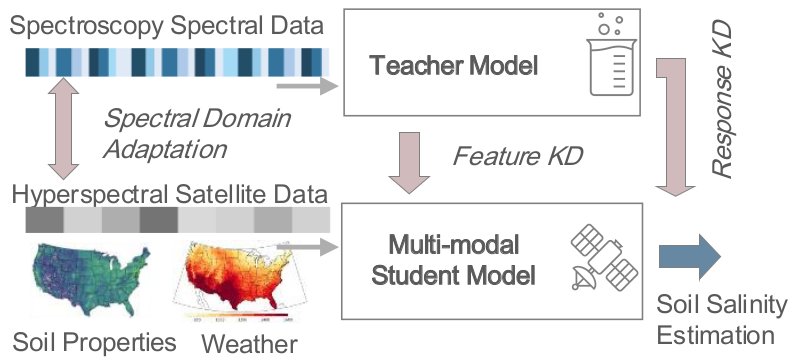DeepSalt: Bridging Laboratory and Satellite Spectra through Domain Adaptation and Knowledge Distillation for Large-Scale Soil Salinity Estimation Figure 1