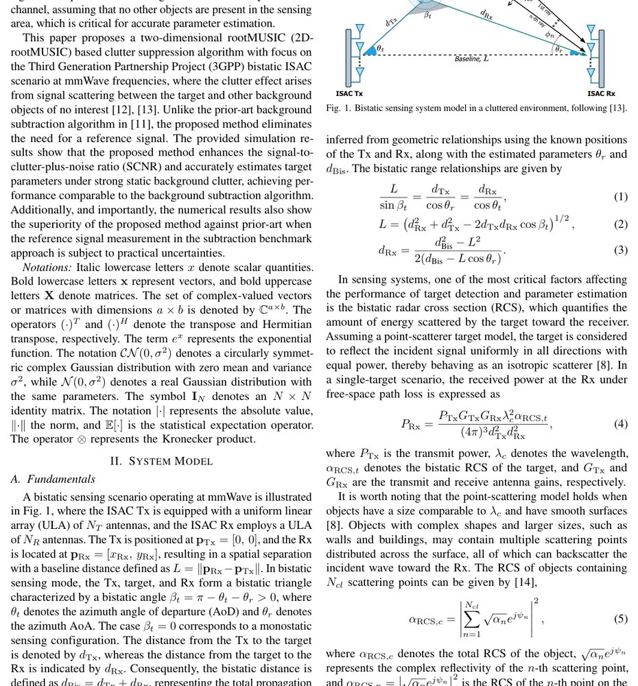 Clutter Suppression in Bistatic ISAC with Joint Angle and Doppler Estimation Figure 1