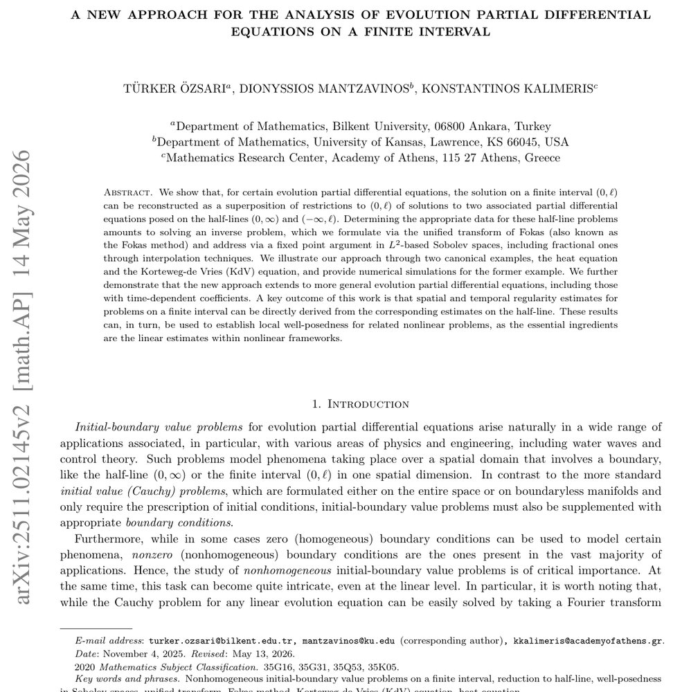 A new approach for the analysis of evolution partial differential equations on a finite interval Figure 1