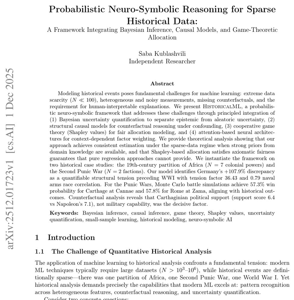 Probabilistic Neuro-Symbolic Reasoning for Sparse Historical Data: A Framework Integrating Bayesian Inference, Causal Models, and Game-Theoretic Allocation Figure 1