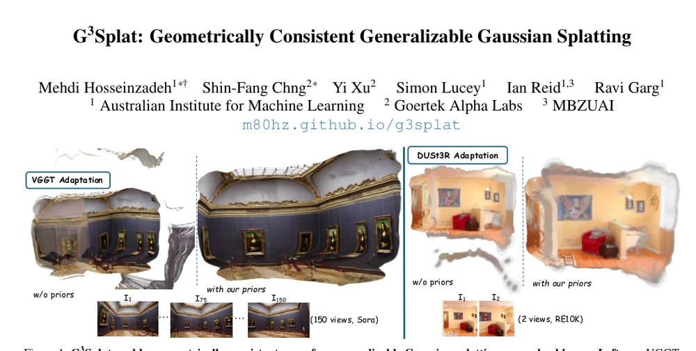 G3Splat: Geometrically Consistent Generalizable Gaussian Splatting Figure 1