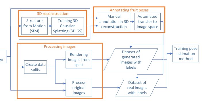 Enhancing annotations for 5D apple pose estimation through 3D Gaussian Splatting (3DGS) Figure 1