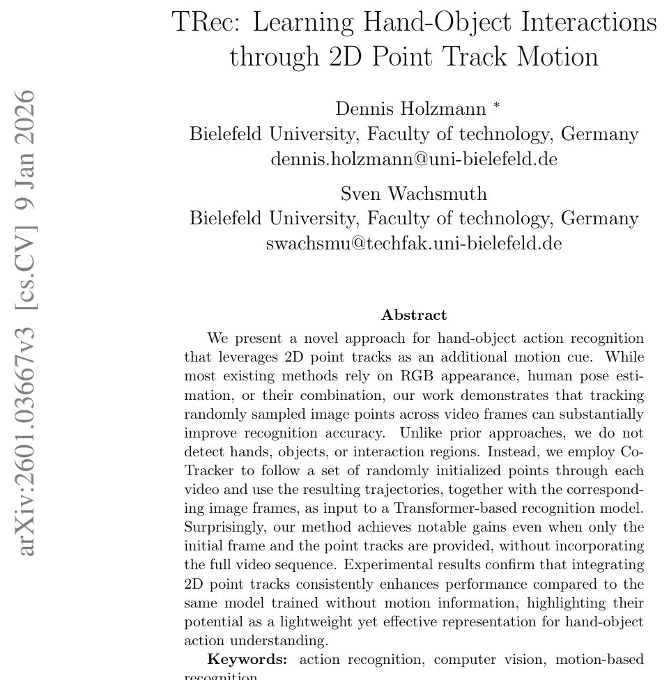 TRec: Learning Hand-Object Interactions through 2D Point Track Motion Figure 1