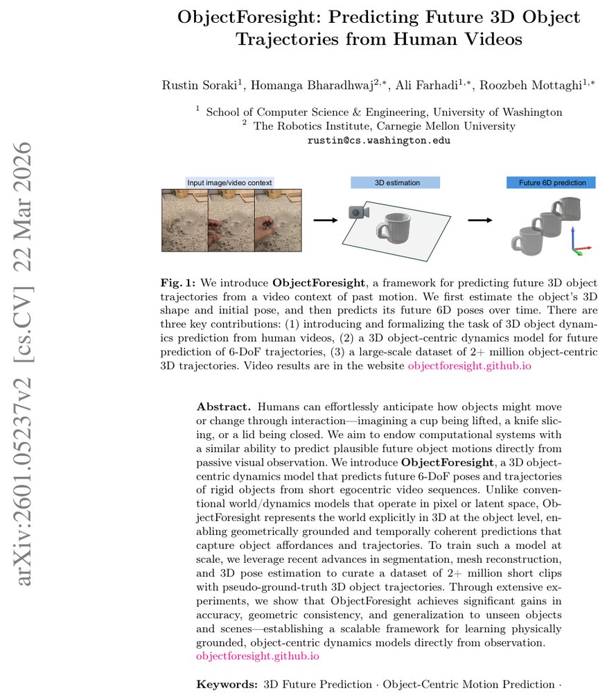 ObjectForesight: Predicting Future 3D Object Trajectories from Human Videos Figure 1