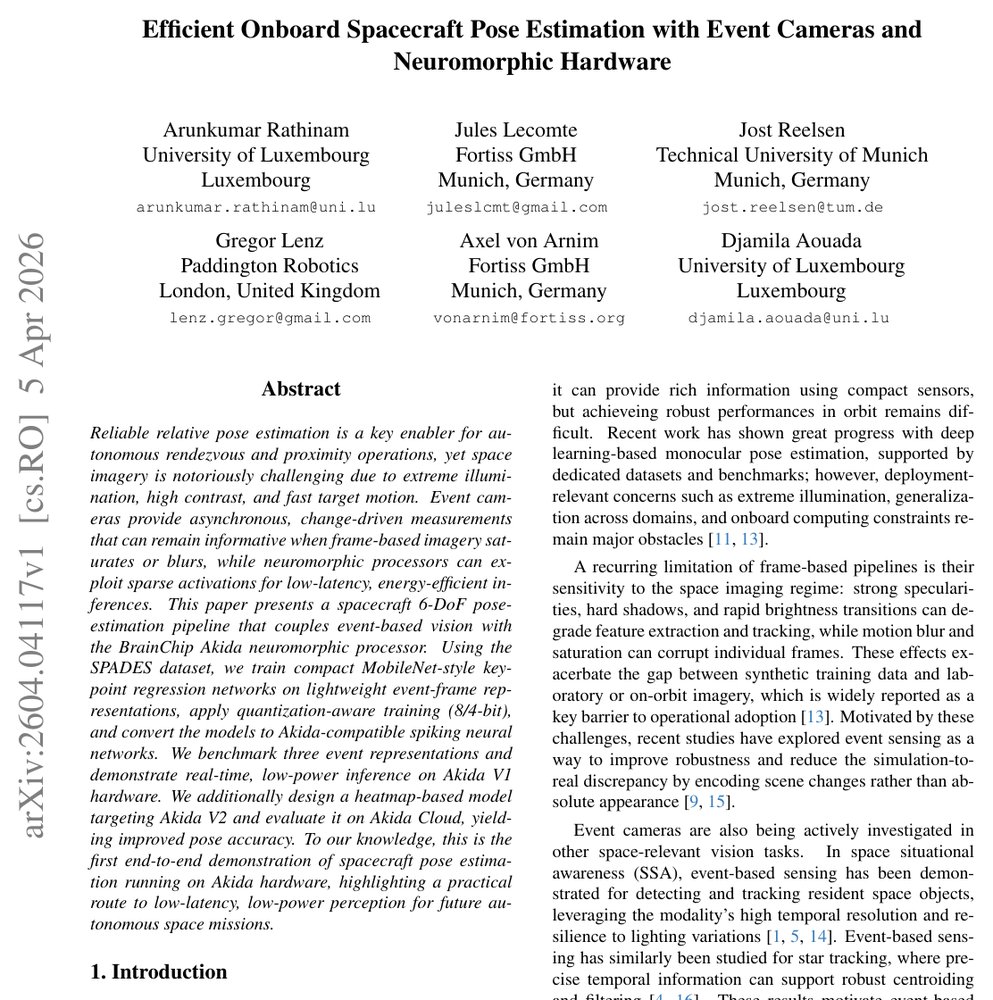 Efficient Onboard Spacecraft Pose Estimation with Event Cameras and Neuromorphic Hardware Figure 1