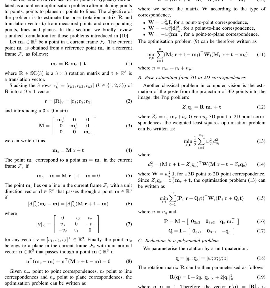 Efficient closed-form approaches for pose estimation using Sylvester forms Figure 1