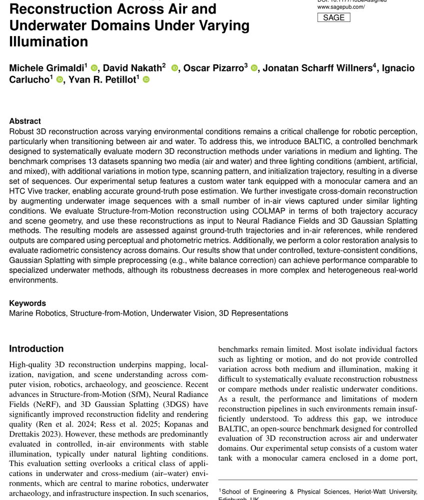 BALTIC: A Benchmark and Cross-Domain Strategy for 3D Reconstruction Across Air and Underwater Domains Under Varying Illumination Figure 1