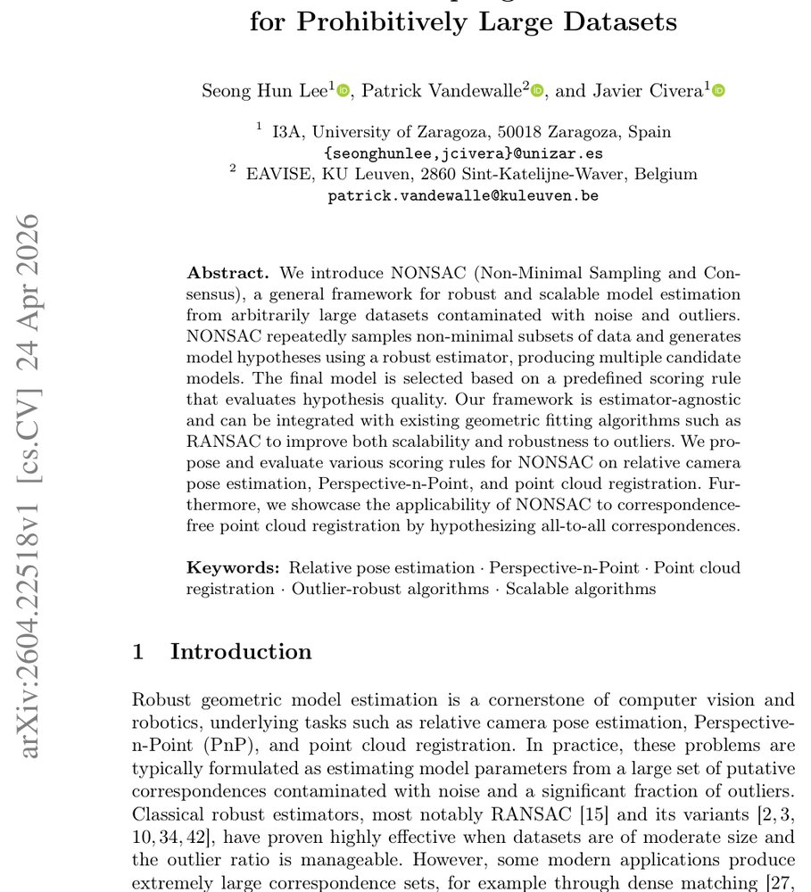 Non-Minimal Sampling and Consensus for Prohibitively Large Datasets Figure 1