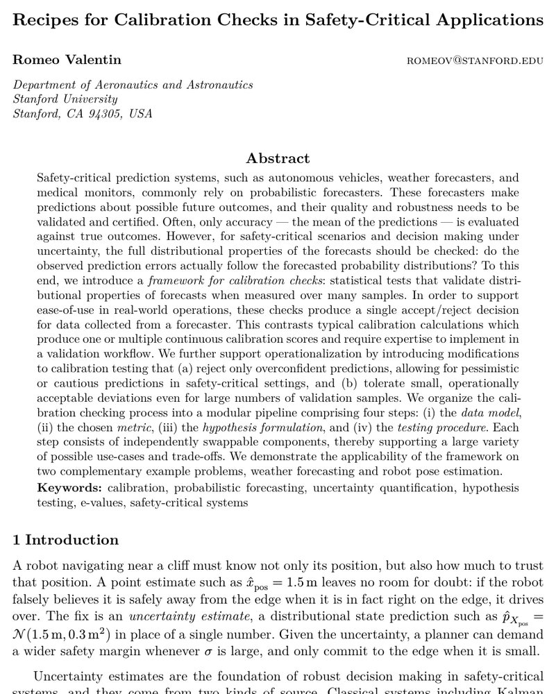 Recipes for Calibration Checks in Safety-Critical Applications Figure 1
