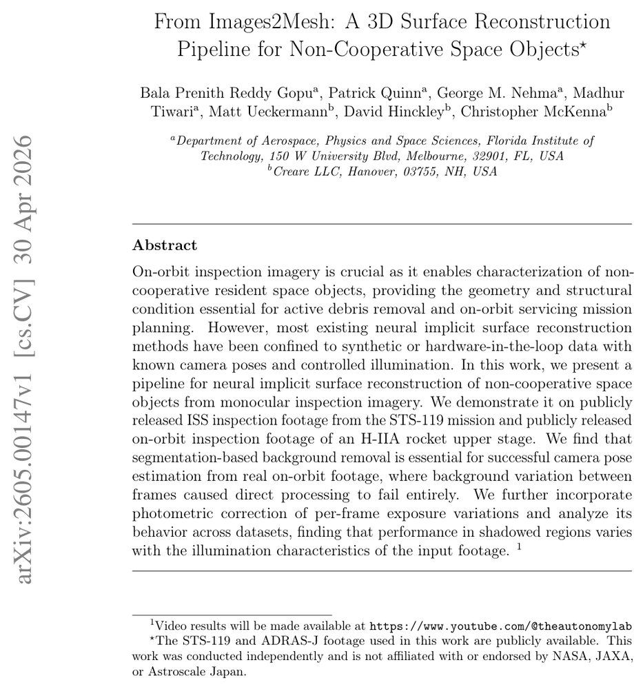 From Images2Mesh: A 3D Surface Reconstruction Pipeline for Non-Cooperative Space Objects Figure 1
