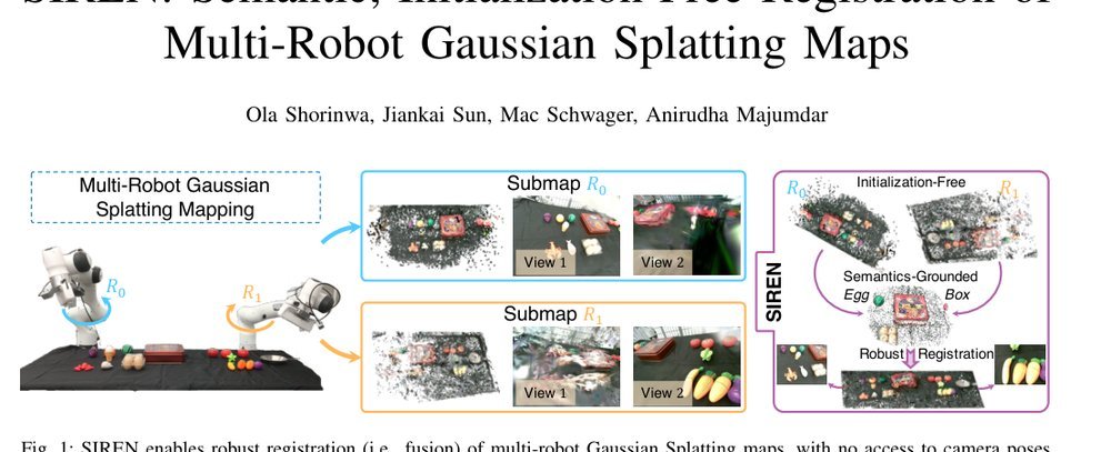 SIREN: Semantic, Initialization-Free Registration of Multi-Robot Gaussian Splatting Maps