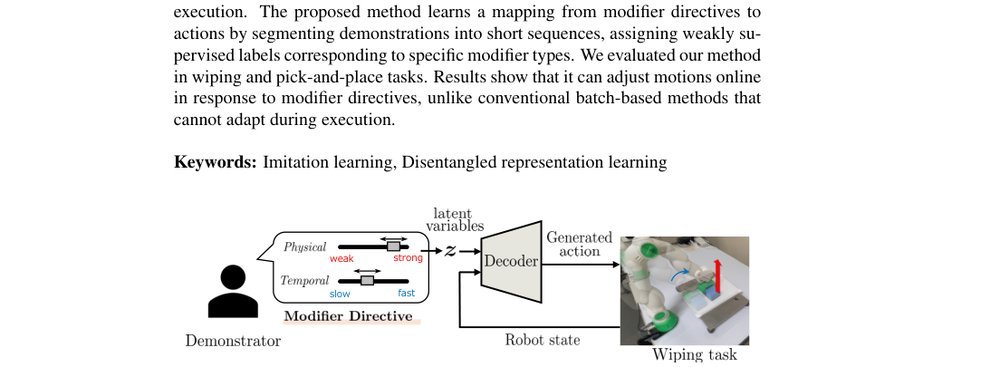 Imitation Learning Based on Disentangled Representation Learning of Behavioral Characteristics figure