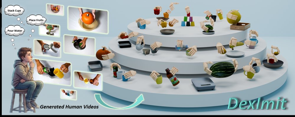 DexImit: Learning Bimanual Dexterous Manipulation from Monocular Human Videos figure