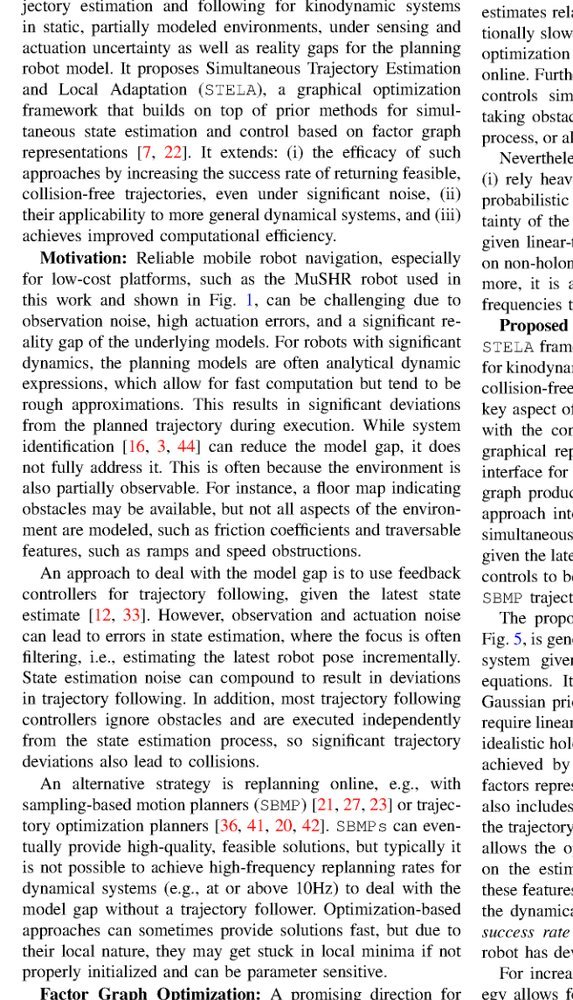 Kinodynamic Trajectory Following with STELA: Simultaneous Trajectory Estimation & Local Adaptation figure