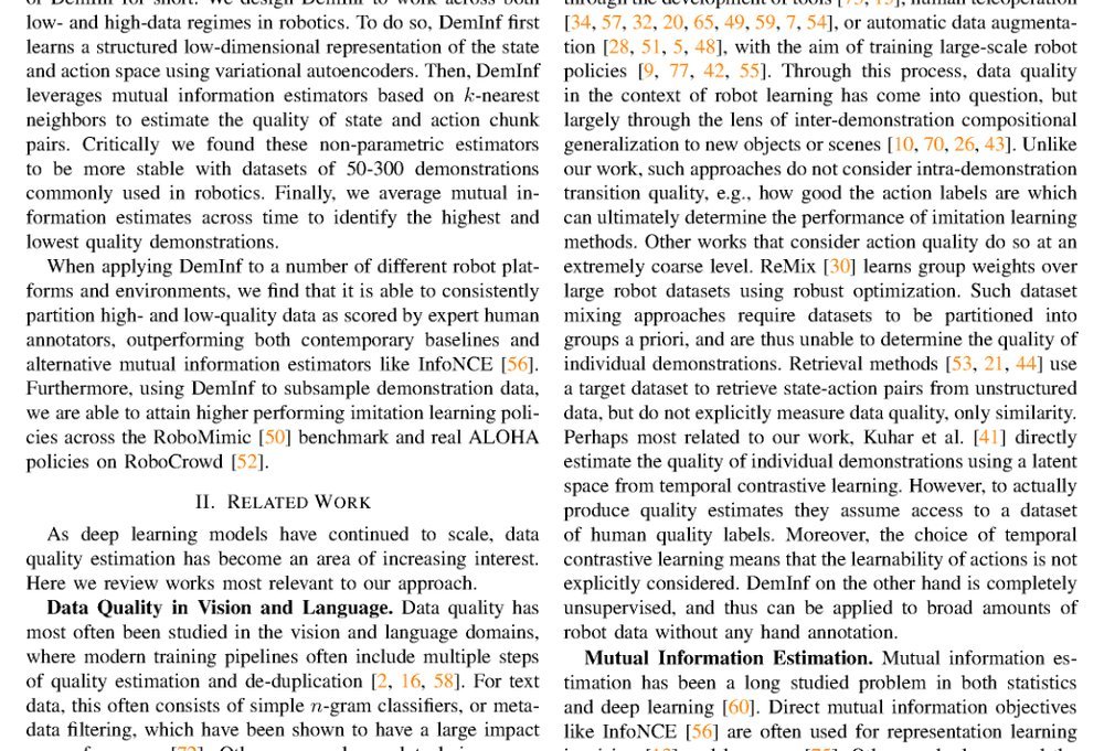 Robot Data Curation with Mutual Information Estimators figure