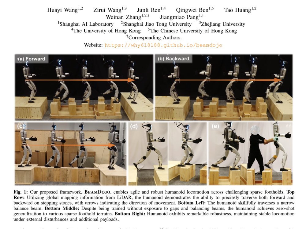 BeamDojo: Learning Agile Humanoid Locomotion on Sparse Footholds figure