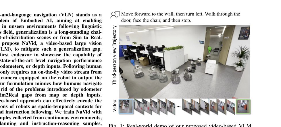 NaVid: Video-based VLM Plans the Next Step for Vision-and-Language Navigation figure