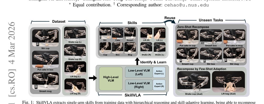 SkillVLA: Tackling Combinatorial Diversity in Dual-Arm Manipulation via Skill Reuse figure