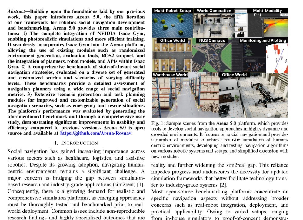 Demonstrating Arena 5.0: A Photorealistic ROS2 Simulation Framework for Developing and Benchmarking Social Navigation figure
