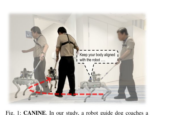 CANINE: Coaching Visually Impaired Users for Interactive Navigation with a Robot Guide Dog figure