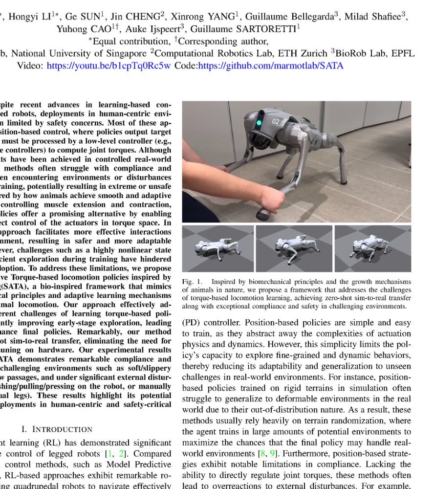 SATA: Safe and Adaptive Torque-Based Locomotion Policies Inspired by Animal Learning figure