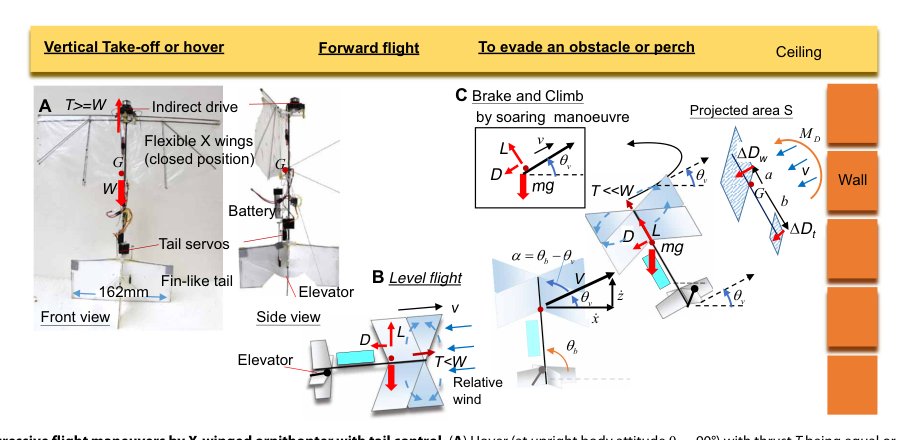 Efficient flapping wing drone arrests high-speed flight using post-stall soaring Figure 1