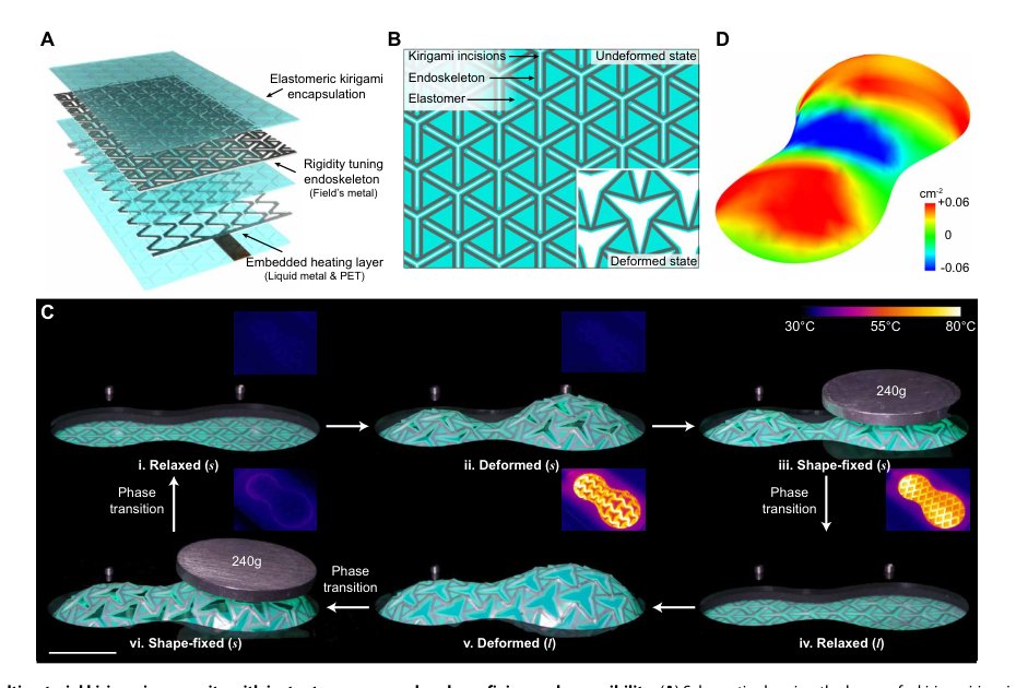 Shape morphing mechanical metamaterials through reversible plasticity Figure 1