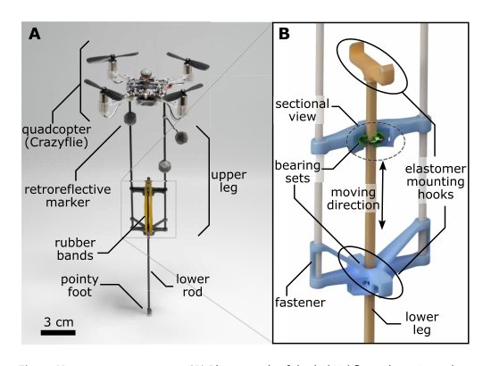 An agile monopedal hopping quadcopter with synergistic hybrid locomotion Figure 1