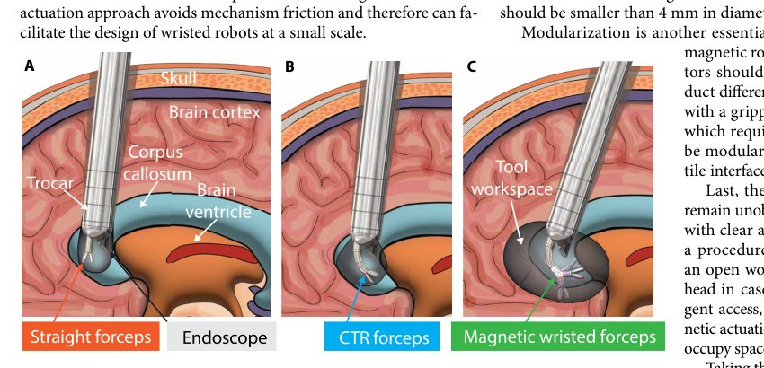 Magnetically actuated dexterous tools for minimally invasive operation inside the brain Figure 1