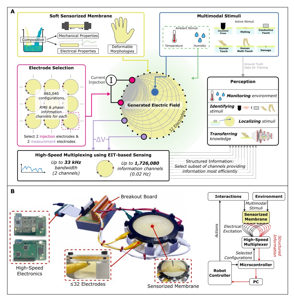 Multimodal information structuring with single-layer soft skins and high-density electrical impedance tomography Figure 1