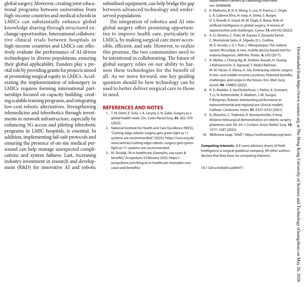 Equalizing access: How robotics and AI can transform surgical care worldwide Figure 1