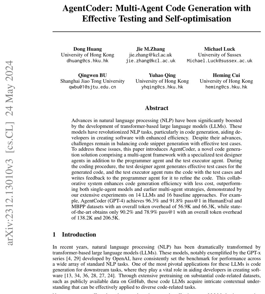AgentCoder: Multi-Agent-based Code Generation with Iterative Testing and Optimisation Figure 1