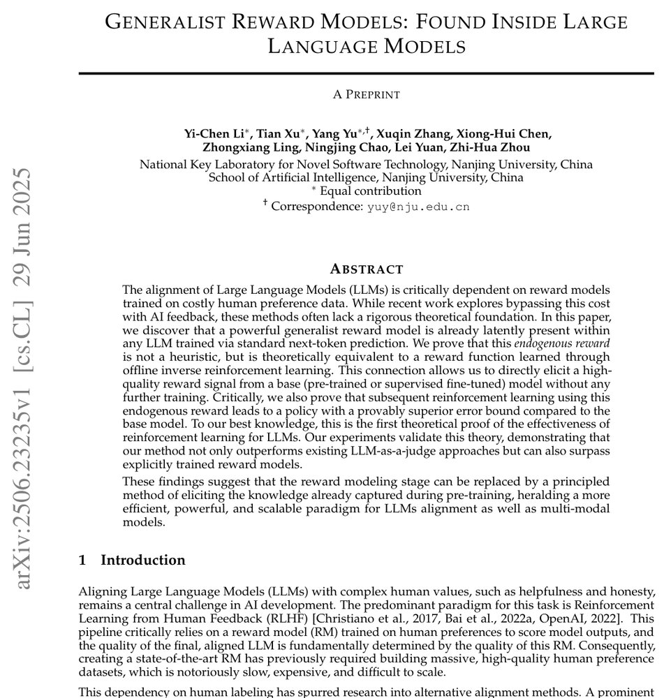 Generalist Reward Models: Found Inside Large Language Models Figure 1