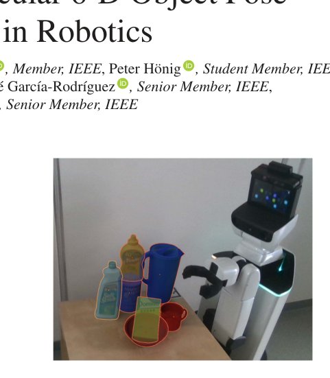 Challenges for Monocular 6-D Object Pose Estimation in Robotics Figure 1
