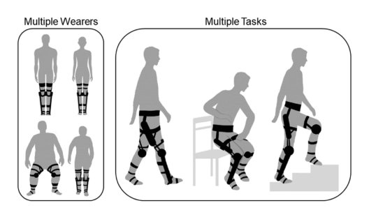 Learning to Assist Different Wearers in Multitasks: Efficient and Individualized Human-in-the-Loop Adaptation Framework for Lower-Limb Exoskeleton Figure 1