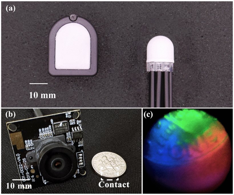 Using Fiber Optic Bundles to Miniaturize Vision-Based Tactile Sensors Figure 1
