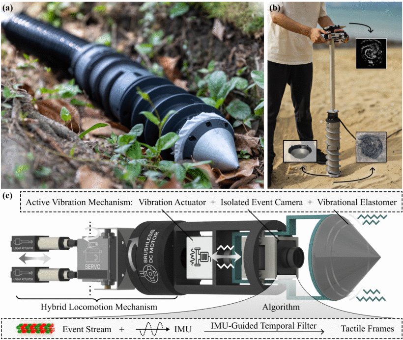 SandWorm: Event-Based Visuotactile Perception With Active Vibration for Screw-Actuated Robot in Granular Media Figure 1
